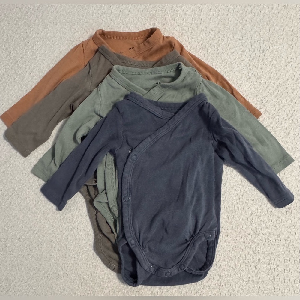 H&M Baby Onesies in Blue, Green, Gray, & Brown
